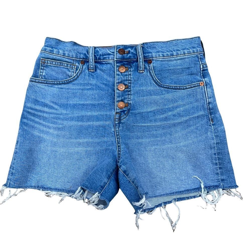 Madewell High Rise Button Fly Cut Off Denim Shorts 27